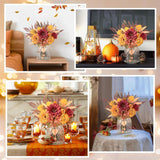 Artificial Dahlia Flowers With Vase, Silk Fall Flowers In Vase - Fall Decor For Home Centerpieces, Thanksgiving Party, Rustic Wedding