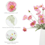 Artificial Silk Poppy Flowers, 6 Stems, Real Touch For Home, Garden, Wedding, Table Centerpiece, Party & Festival Decorations, Diy Flower Arrangements, Pink