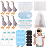 48 Pcs Group Game Set For Showers, Blue Goose Blindfolded Changing Game With Animals Doll & Blind Folds, Fun Diaper Change Party Supplies For Adults