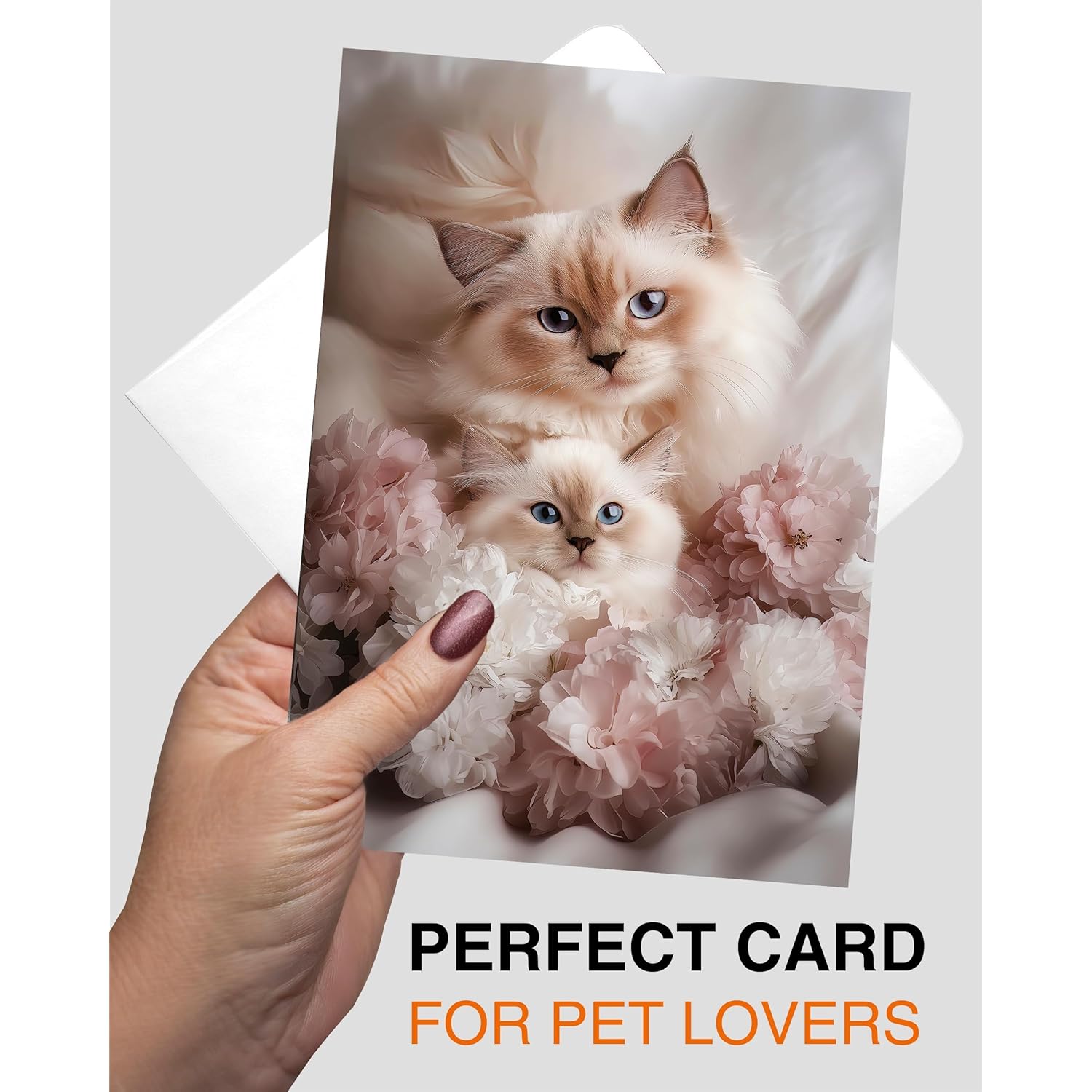Ragdoll Cat And Kitten Greeting Card From Sweet Mother’S Day Or Friendship Card For Cat Lovers – 5X7 Premium Blank Card With Envelope – Made In Usa