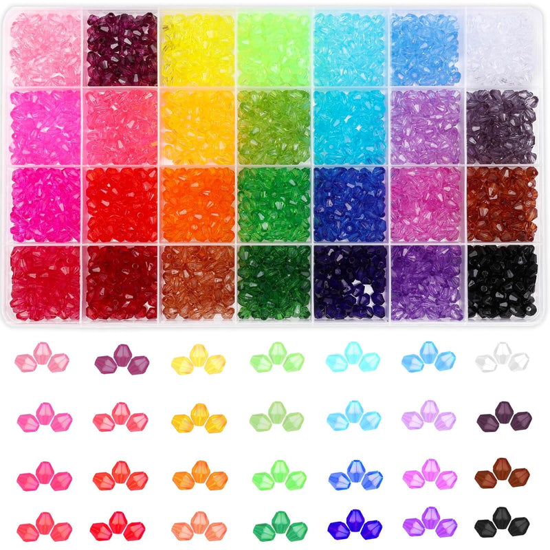 1960Pcs Crystal Beads For Jewelry Making, Small Crystal Acrylic Beads Faceted