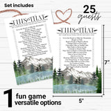 Adventure Bridal Shower Games Would She Rather - 25 Card Pack - Fun This Or That Game For Graduation Parties, Rehearsal Dinners & Birthdays - Mountain Design