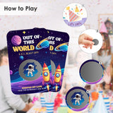 Outspace Birthday Party Scratch Off Games, Out Of This World Astronaut Party Ice Breaker Cards For Space Party, 50 Sets With Stickers