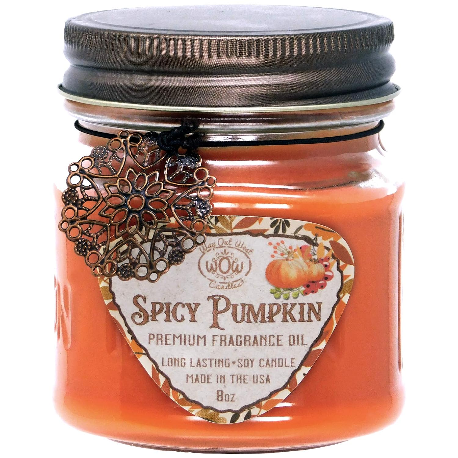 Scented Jar Candles Set Of 2 - Sassy Sangria + Spicy Pumpkin, Long Lasting Holiday Candles