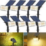 8 Pack 102 LED Solar Spot Lights IP65 Waterproof Adjustable Warm White Landscape Lights