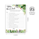 Succulents Baby Shower Feud Game — Pack Of 25 — Fun Shower Family Feud Game, Floral, Green, Succulent Trivia Couples Shower Activity, Greenery Rustic Gender Neutral Fued G300-Bsf