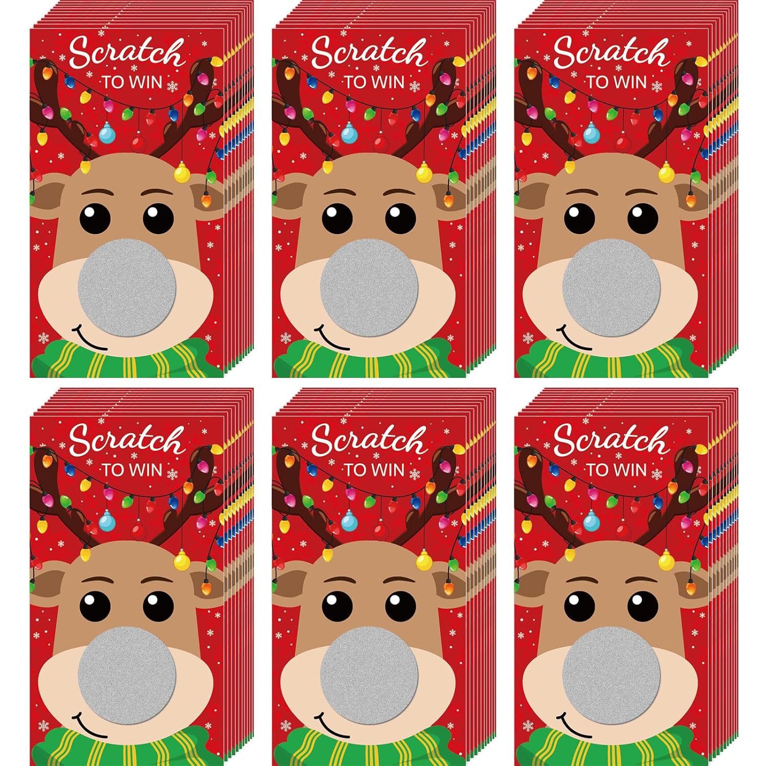 60 Pieces Christmas Scratch Off Cards Stickers Christmas Party Games Blank Gift Certificate For Festive Raffle Tickets 3.5 X 2.1 Inch Deer Party Favors Games Supplies