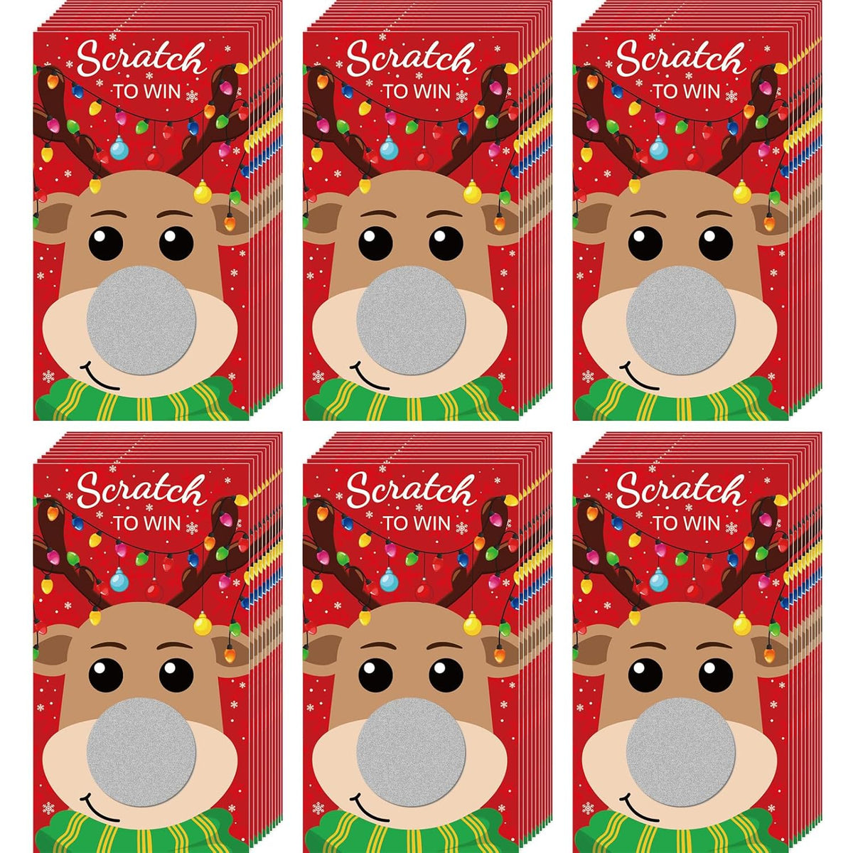 60 Pieces Christmas Scratch Off Cards Stickers Christmas Party Games Blank Gift Certificate For Festive Raffle Tickets 3.5 X 2.1 Inch Deer Party Favors Games Supplies