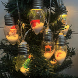 Christmas Lights Indoor Decorations 6.8 Ft 10 Led Snow Globe String Lights, Battery Powered String Light With Cute Ornam