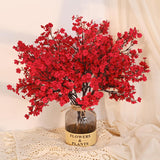 Red Fake Flowers, 15Pcs Real Touch Silk Flowers Faux Artificial Flowers For Decorations, Babys Breath Artificial Flowers Bulk For Spring Decor Floral Arrangement