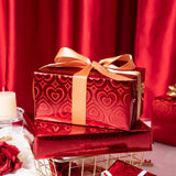 Red Holographic Heart Wrapping Paper Roll, Shiny Heart Metallic Foil For Valentines, Christmas, Wedding, Anniversary, Birthday & New Year Celebrations, Mini Roll 17 In X 32.8 Ft