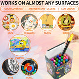 24 Colour Acrylic Paint Marker, 2-3Mm Suitable For Students, Adults Rock Painting, Drawing, Marking, Card Making, Christmas Cards, Doodling, Diy, Metallic Glitter Set