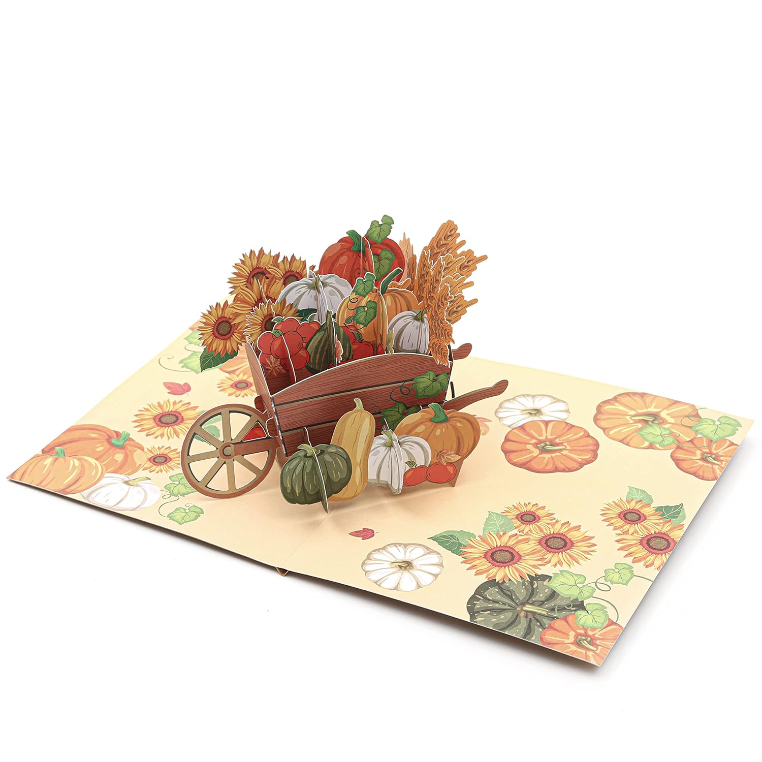 Pumpkin Harvest 3D Pop Up Thanksgiving Card, Autumn, Halloween, Sunflower, Fall For Family, Parents, Grandma, Women, Mom