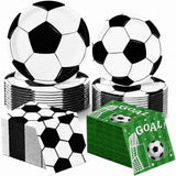 150 PCS Soccer Plates and Napkins, Soccer Party Supplies Disposable Paper Plates and Napkins Tableware Set for Sports Soccer Birthday Party Decorations, Serves 50