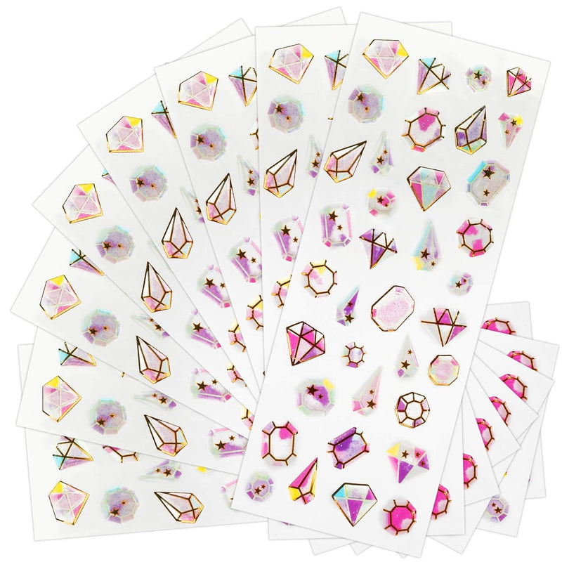 288Pcs Assorted Rhinestone Stickers Self-Adhesive, Acrylic Crystal Stickers 3D