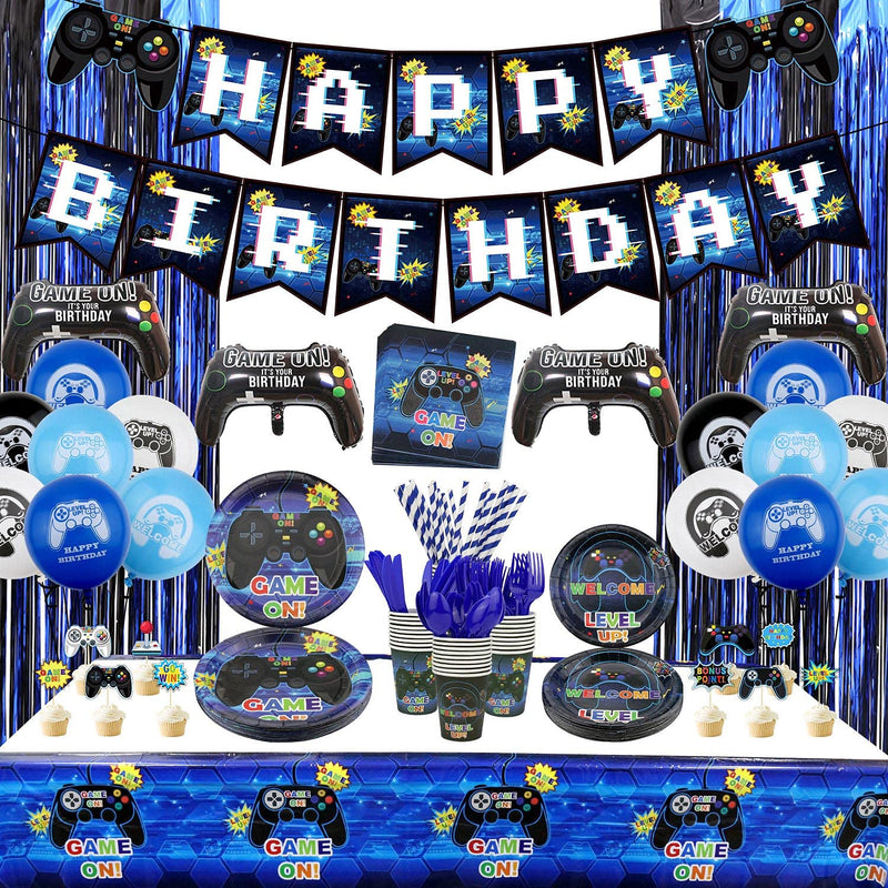 Video Game Party Supplies Set Birthday Decoration For Boys - Including