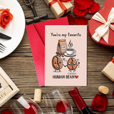 Happy Coffee Pun Anniversary Card For Husband Wife, Funny Human Bean Birthday Card For Boyfriend Girlfriend, Unique Birthday Gift For Coffee - Lover Dad Mom