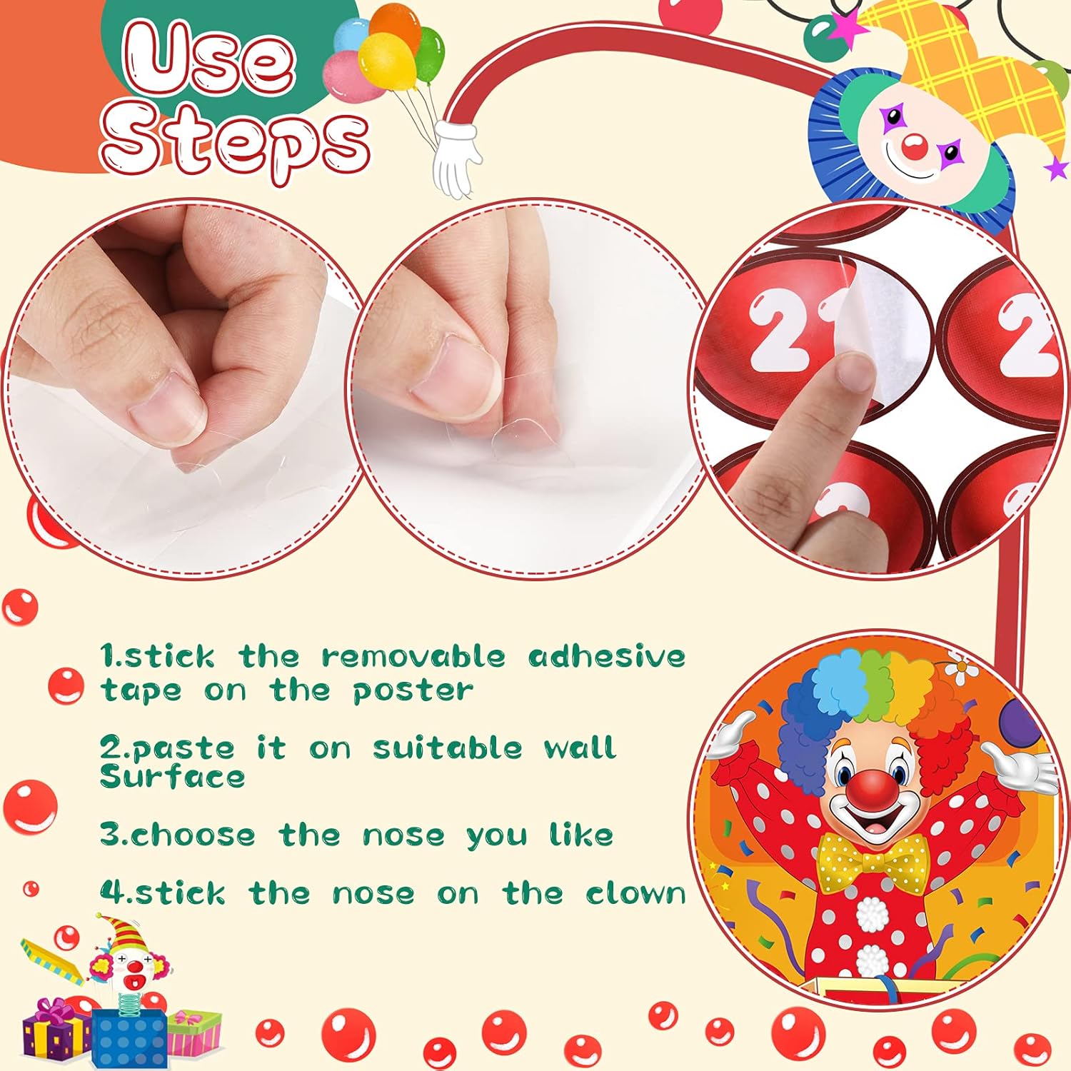 Carnival Circus Theme Party Games Attach The Nose On The Clown Game Birthday Party Game Circus Pin Game And Activities For Boys Girls Carnival Party Supplies Decorations Indoor Outdoor