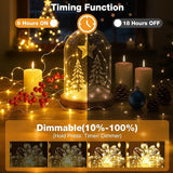 16FT 50 LED Fairy Lights Battery Operated Warm White String Lights with Timer 8 Modes USB Mini Twinkle Lights for Bedroom Wedding Decor