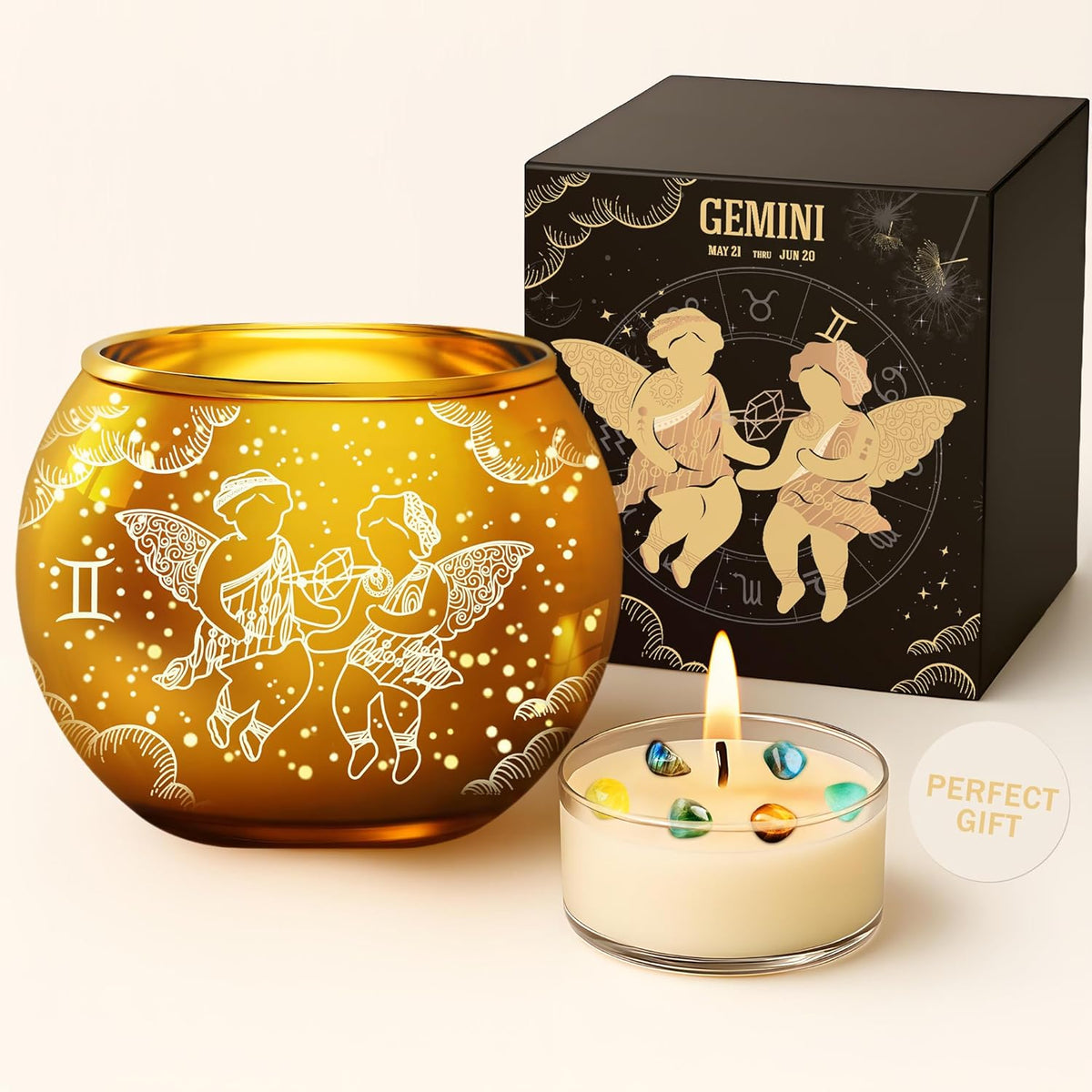 Birthday Gifts For Women Gemini Candle Gift Set Christmas Valentines Mothers Day Graduation Anniversary Mom Friendship Her Sisiter Home Decor