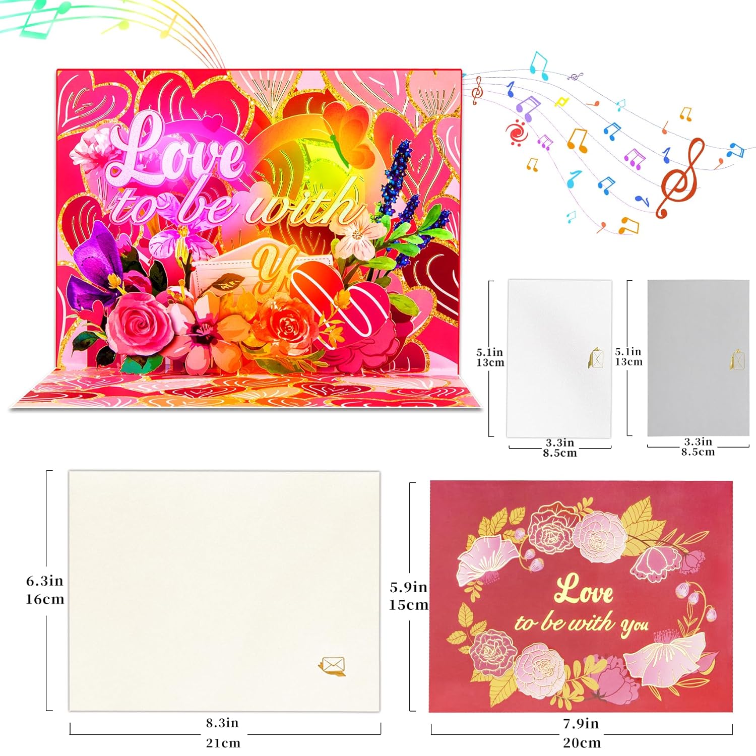 Anniversary Cards, Musical Anniversary Card With Light And Music, Happy Valentines Card, Wedding Cards, Birthday Cards For Wife Husband Couple