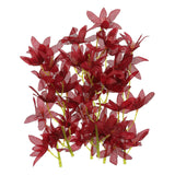 7 Inch Artificial Orchid Flower, 24 Pcs Floating Candles Simulation Flower Cylinder Vase Fillers For Home Wedding Decoration, Burgundy
