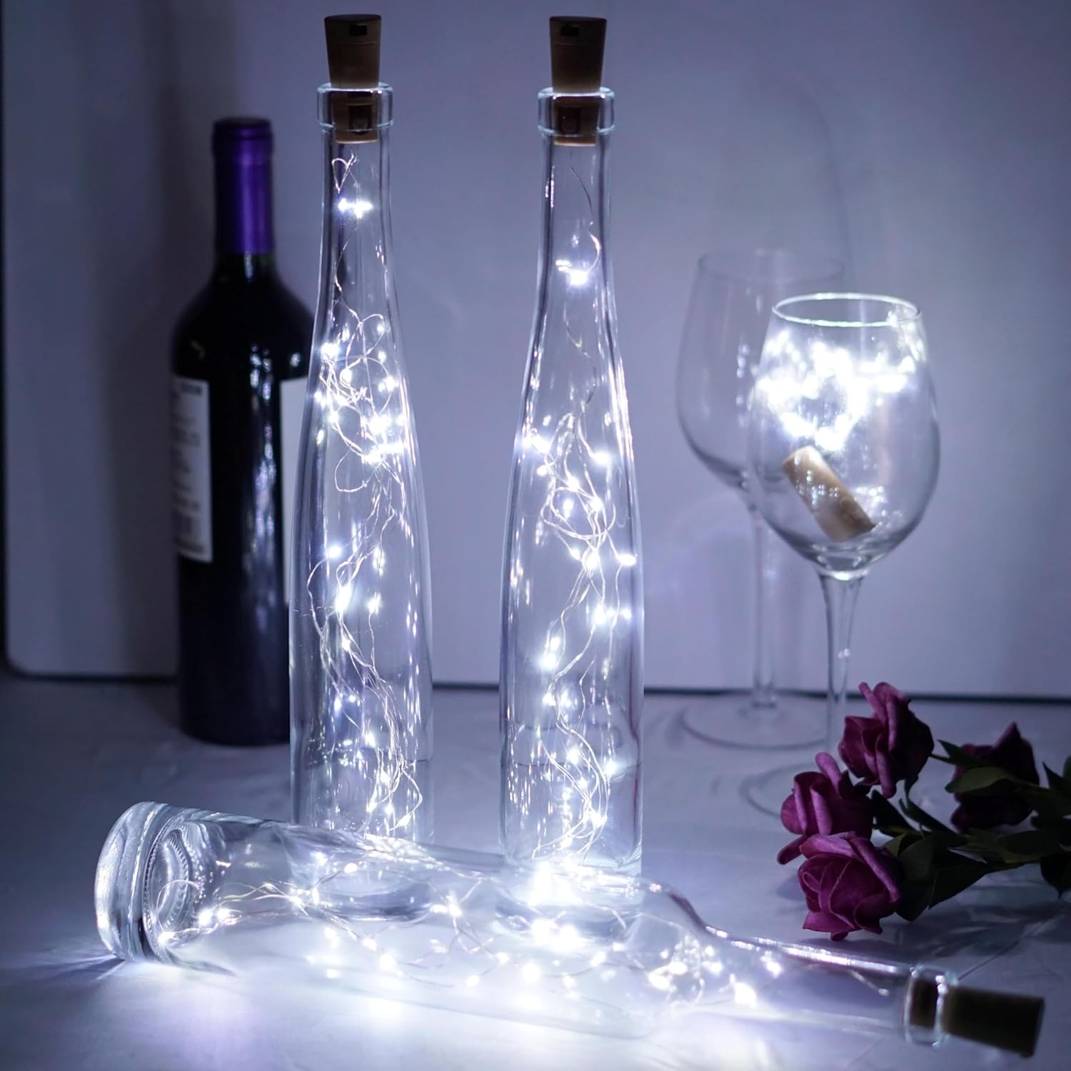 Wine Bottle Lights 20 Leds Cork Lights Waterproof Battery (Included) Operated Fairy Mini String Lights For Diy Jar Indoo
