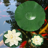 , 9 Pack Artificial Floating Foam Lotus Flower Decor Realistic Water Lily Pads Ornaments For Ponds Decoration