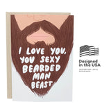 Funny Valentine'S Day Card For Him - Bearded Husband Birthday Card For Men - Gift For Men With Beard - Sexy Bearded Man Beast - Beard Anniversary Cards For Boyfriend