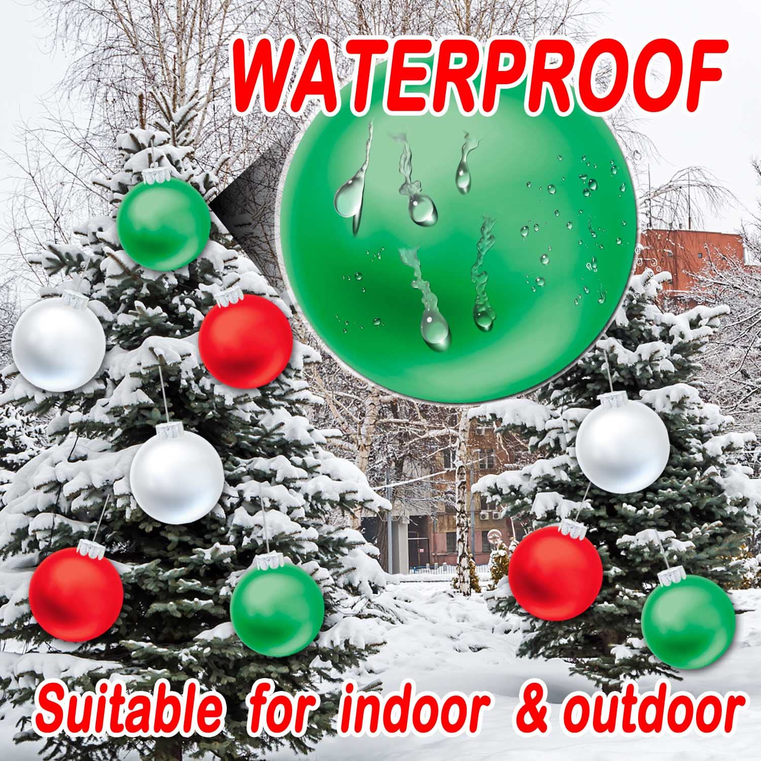 9 Pcs Outdoor Christmas Decorations,11 Inch Large Inflatable Christmas Balls,Christmas Ornaments Decor For Front Door Ya