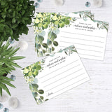 Lush Greenery Advice And Wishes Cards For The Bride And Groom / 50 Marriage Advice Note Cards / 4" X 6" Newlyweds Blank Advice Cards/Greenery Bridal Shower Décor And Games