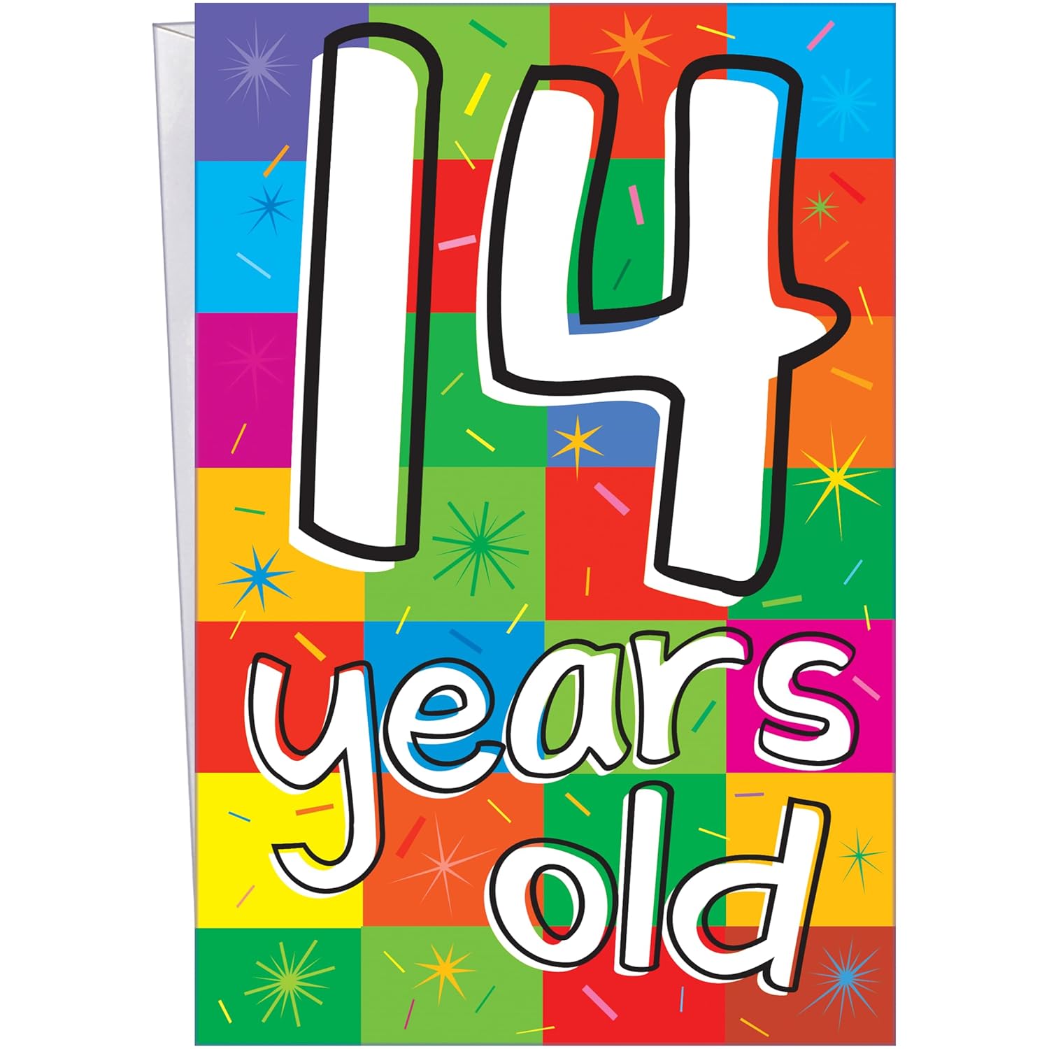 - 14Th Birthday Card - Made In America - Envelope Included - 5" X 7.75" - Packaged In Extra Sturdy Mailer - 89771