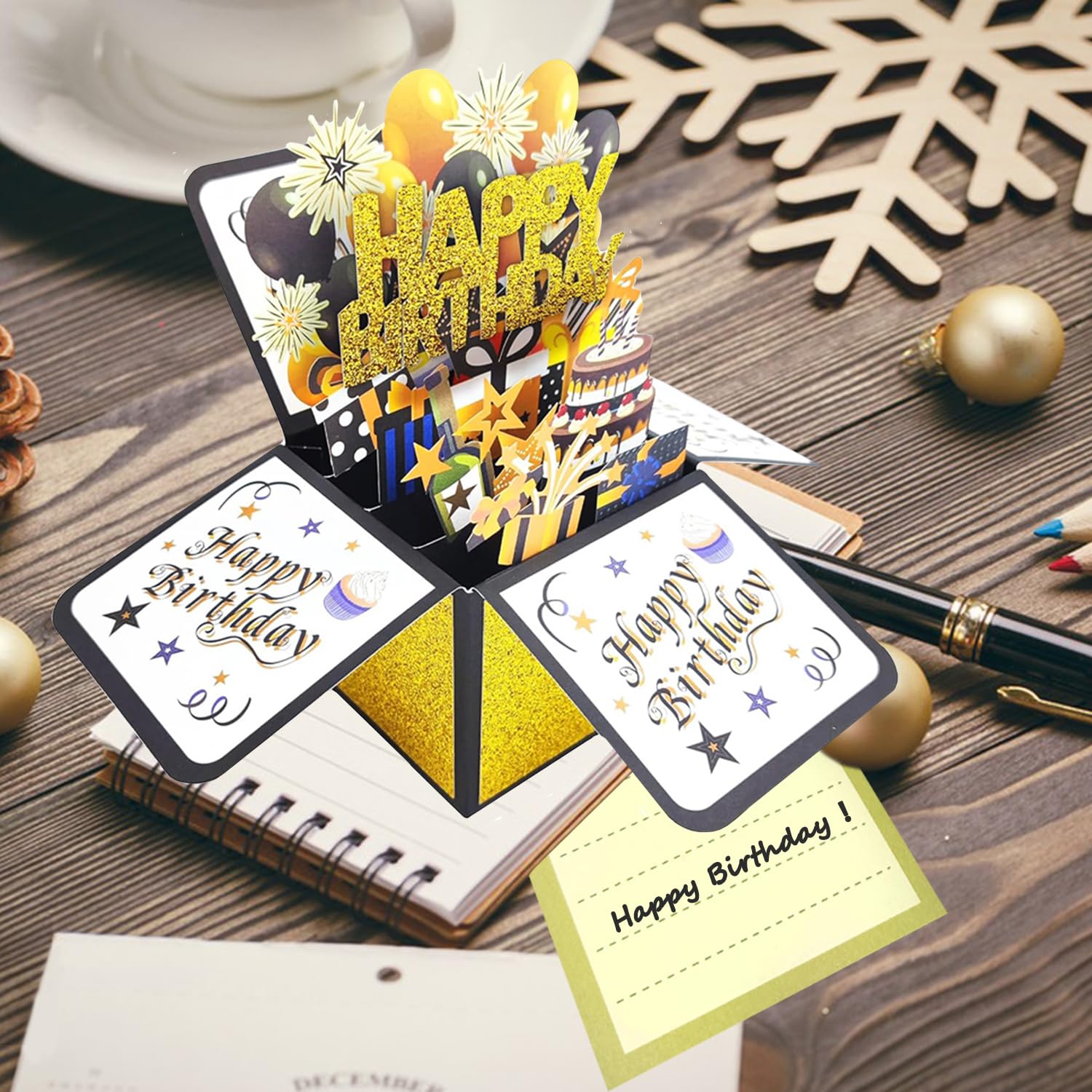 Pop Up 3D Birthday Card,Blank Greeting Card With Envelope, Birthday Gift For Him Dad Husband Son Women Kids Her