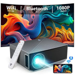 2024 1080P Mini Projector, 15000 Lumens, WiFi Bluetooth, 300", Portable