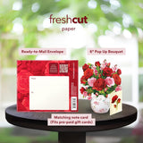 Pop Up Cards, Mini Blooming Roses, 6 Inch Mini Sized Forever Flower Bouquet 3D Popup Greeting Cards, Valentine'S Day, Anniversary Card, Blank Notecard & Envelope