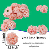40 Pcs 3.3'' Fake Flower Heads For Craft,Rose Heads Artificial Flowers,Silk Rose Heads Bulk,Satin Rose Heads No Stem For Diy Flower Well,Crafts Bouquest (40, Blush)