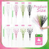 48 Pcs Green And Pink Berries Stems Artificial Christmas Picks For Christmas Tree Ornaments Wreath, Glittering Branches Xmas Tree Wreaths, Gift Vases, Holiday And Witch Party Decoration