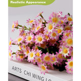 Daisy Flowers Artificial (144 Blooms), 12 Bundles Fake Wildflowers For Outdoor Planters, Faux Plants With Silk Daisies For Front Porch Garden Patio Home Aesthetic (Pink And White Gradient)