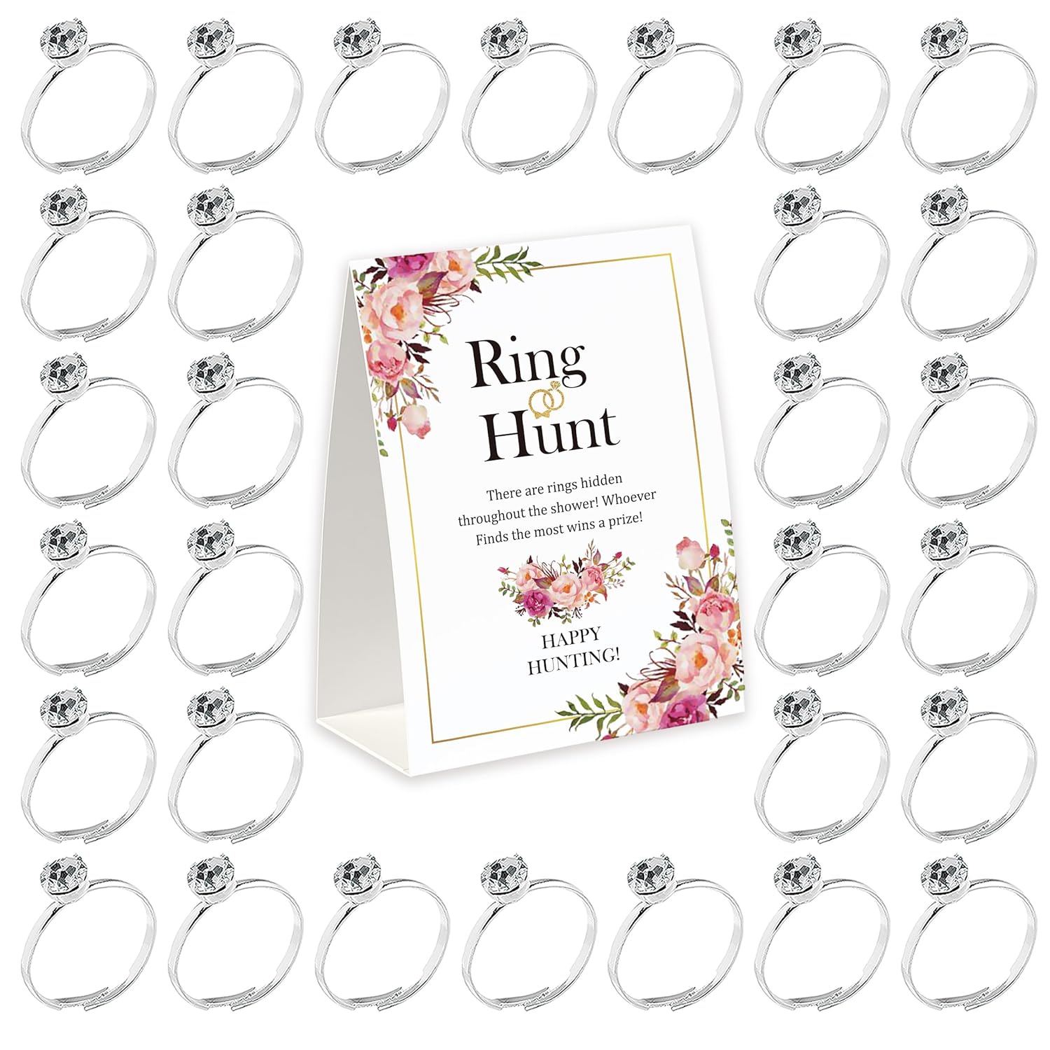 Ring Hunt Game, Bridal Shower Game, Bridal Shower Decoration, Bachelorette Decoration Party, Engagement Party Game, Bridal Shower Party Ring Scavenger Hunt-Jzxb006