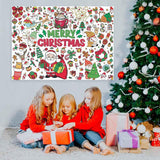 Christmas Giant Coloring Poster With 12 Painting Pens, 43.3X31.5In Merry Christmas Large Coloring Banner Tablecloth Xmas Crafts For Kids Party Supplies Holiday Activities