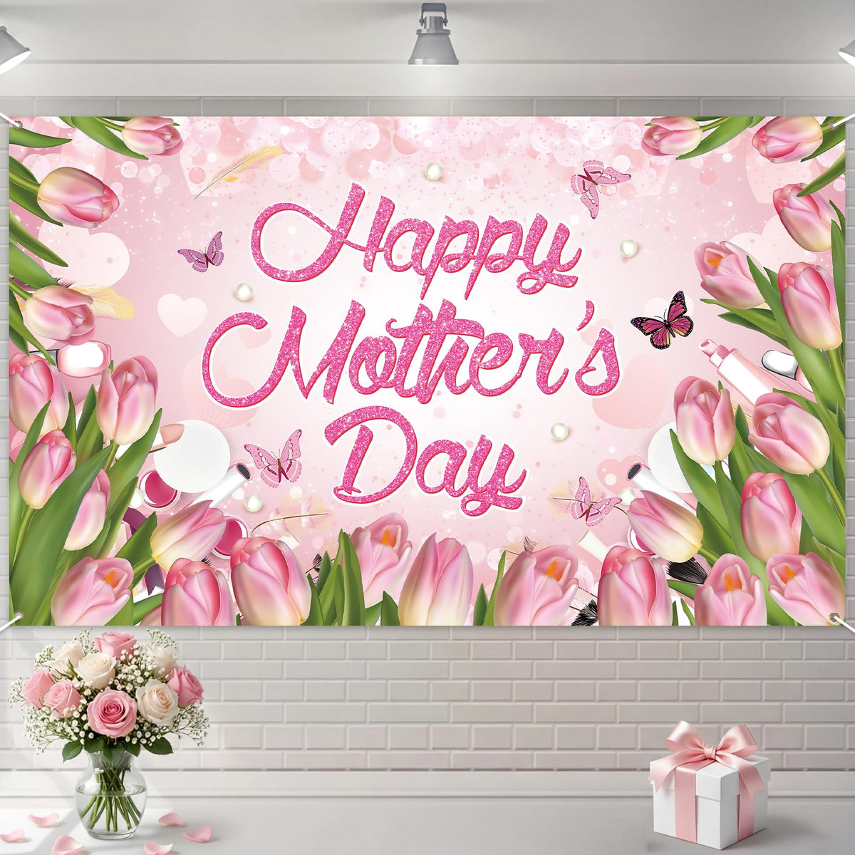 Happy Mothers Day Banner Backdrop Mothers Day Decorations 71x43in