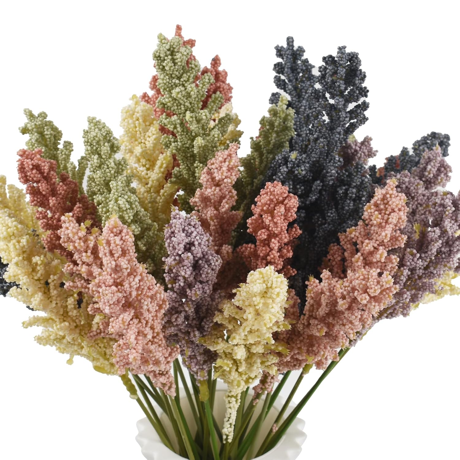Artificial Vanilla Spike 36Pcs, Artificial Foam Mini Berry Spike Artificial Flowers Plants Fake Vanilla Flower For Wedding Table Centerpieces Farmhouse