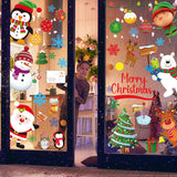 Christmas Wall Decals Stickers 142Pcs Removable Merry Christmas Wall Decorations Xmas Bathroom Fireplace Decor Santa Claus Snowman Reindeer Door Decal Indoor