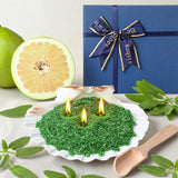 Pearled Candle 2.2 Lb Sand Wax Scented Sand Candle Kit With Gift Box 50 Wicks Refillable Jar Beaded Wax Gift Set For Friends Mother Lover Women Family 2 Pack (Emerald Green,Sage Grapefruit)