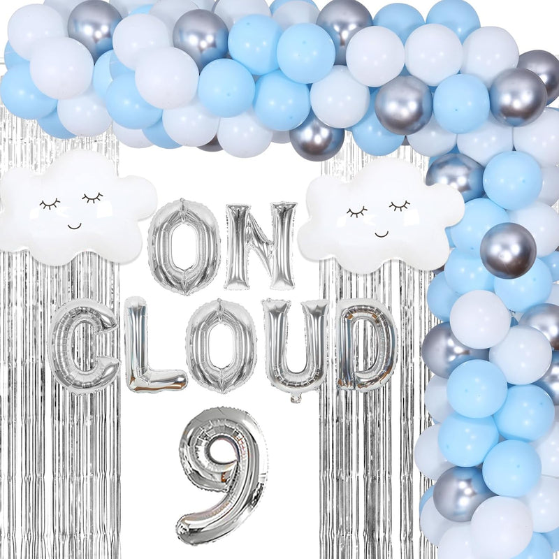 On Cloud 9 Birthday Decorations For Girls, Metallic Tinsel Foil Fringe