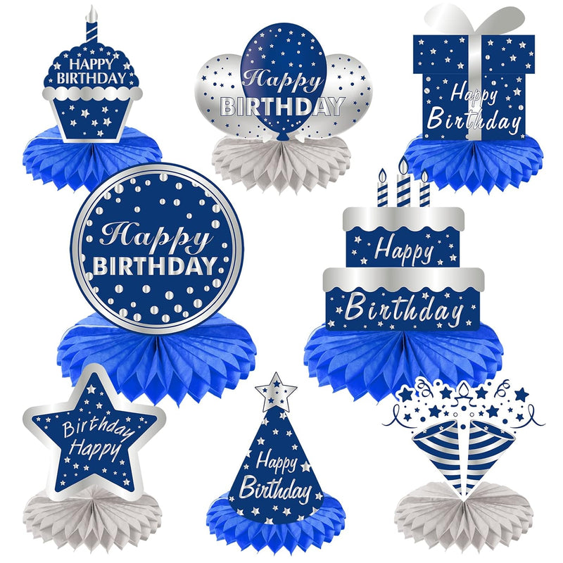 8Pcs Happy Birthday Decorations Honeycomb Centerpieces Party Supplies