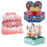 Hallmark Paper Wonder Mothers Day Pop Up Cards, Assorted Pack of 3, Mini 3D Cards (Amazing Mom)