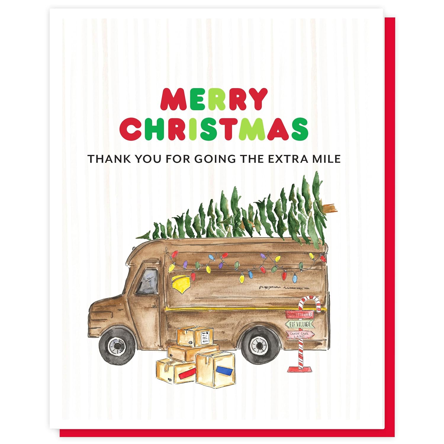 Thank You My Driver, Heartfelt Christmas Gifts For Delivery Drivers & Couriers, Appreciation Card To Show Gratitude This Holiday, Christmas Thank You Delivery Truck, Perfect Single Holiday Card