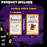 50 Pcs Halloween Game Cards, You'Ve Been Booed Boo Basket Stuffers For Friends Family, Black Cat Pumpkin Ghost Spooky Card For Him Or Her, Boo Greeting Cards, Happy Halloween Party Supplies -02
