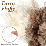 100 Pcs Dried Pampas Grass Decor 17 Inch Bulk Natural Small Pompous Wild Fluffy Pompas Floral Boho Decor Flowers For Wedding Party Farmhouse Home Decor Bathroom Office Kitchen (White, Brown)
